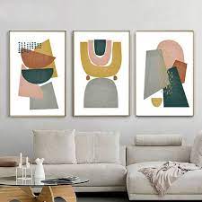geometric wall art set of three prints