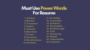 20 action verbs and power words to use