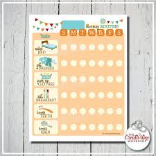 Printable Daily Morning Routine Chart For Children Editable