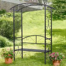 bench seat metal patio archway arbour