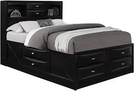 Don?t worry about needing a box spring: Global Furniture Linda King Captain S Bed With Bookshelves And Storage Drawers In Base Value City Furniture Captain S Beds
