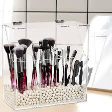 acrylic clear makeup brush organizer