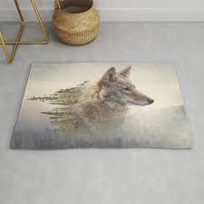 double exposure of coyote portrait and