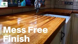 how to re finish a wooden countertop