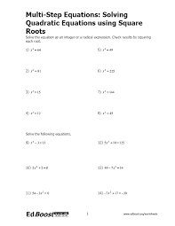 Solving Quadratic Equations Using