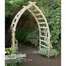 new wooden curved garden arch boat