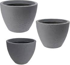 grey stone large plant pot outdoor