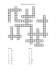 printable element crossword puzzle and