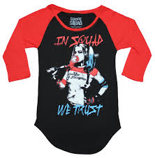 Whatever you're shopping for, we've got it. Harley Quinn Girls Juniors Raglan T Shirt In Squad We Trust Suicide