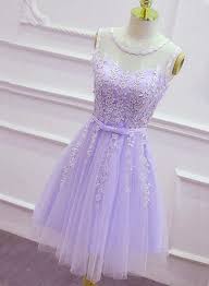 Cute Light Purple Homecoming Dress With Applique Lovely Formal Dress Beautydressy
