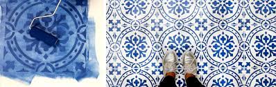 how to stencil floor tiles