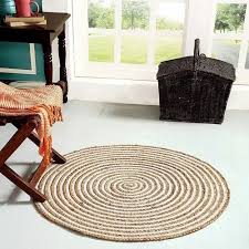 round braided white and brown room rug