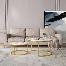 Marble Color Top Round Mdf Coffee Table