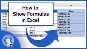 how to show formulas in excel you