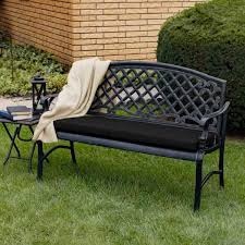 black outdoor bench cushion