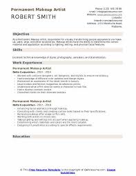 permanent makeup artist resume sles