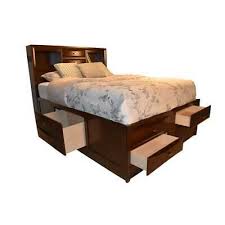 emily wood queen platform bed in cherry