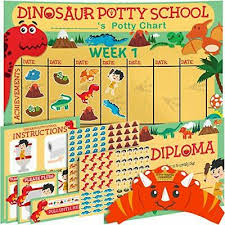 Potty Training Chart For Toddlers Dinosaur Theme Sticker Chart More Ebay