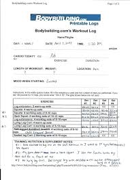 unique printable workout log create