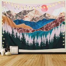 Muff Sunset Wall Tapestry Forest Tree