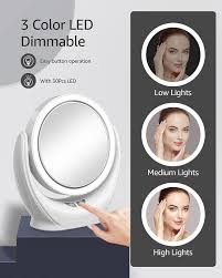 lighted makeup mirror with weak wind s