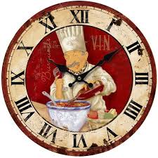 Wall Clock Italian Cooking Chef Clock