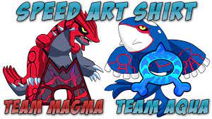 Pokemon 3rd Gen Team Magma/Team Aqua Speed Art Shirt Design! - YouTube