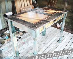 This is without a doubt one of my favorite builds! Http Beachbumlivin Com Funky Distressed Desk With A Stained Design Hometalk