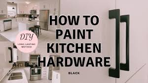 Long black kitchen cabinet handles. How To Spray Paint Cabinet Hardware Black Youtube