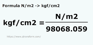newtons square meter to kilograms force