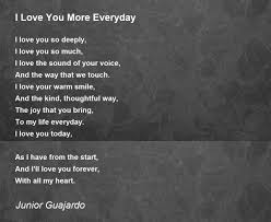 i love you more everyday poem