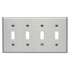 Leviton Stainless Steel 4 Gang Toggle