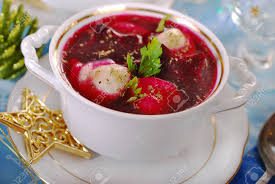 Barszcz) made of beetroot or on christmas eve and during the entire christmas season, poles sing carols: Traditional Polish Red Borscht With Mushroom Filled Ravioli For Stock Photo Picture And Royalty Free Image Image 23482883
