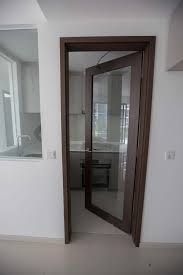 door wooden frame glass centre