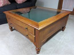 38.0 w x 37.5 d x 17.0 h. Auction Ohio Ethan Allen Shadowbox Table