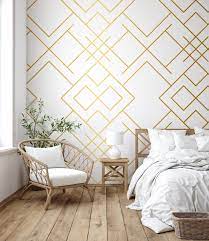 Art Deco Wallpaper White Gold