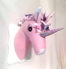 Stuffed Pink Unicorn Head Pink