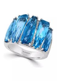 blue topaz ring in 14k white gold