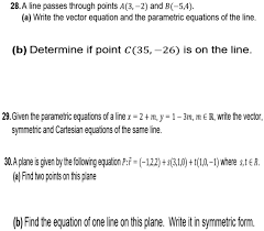 Parametric Equations Of The Line