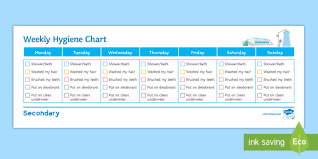 Hygiene Weekly Overview Chart Worksheet Worksheet