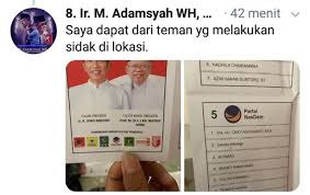 Berikut contoh kartu surat suara dprd kab/kota, dpr ri, presiden pemilu tahun 2019, tersedia format vector/file mentah yang bisa diedit. Terbongkar Di Malaysia Surat Suara Dicoblos Untuk 01 Dan Caleg Nasdem