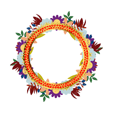 round flower frame vector design images