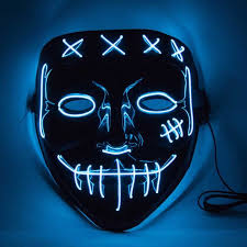 Halloween Led Mask Purge Masks Election Mascara Costume Dj Party Light Up Masks Glow In Dark Terror Mask Party Diy Decorations Aliexpress