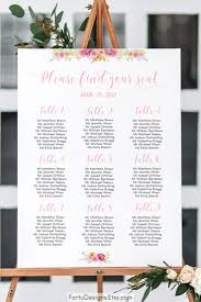 Floral Seating Chart Wedding Seating Chart Table Assignment Board