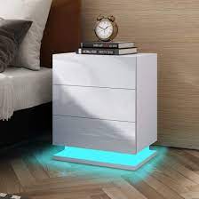 High Gloss Drawer Bedside Table