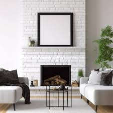 White Brick Wall With A Picture Frame