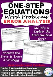 One Step Equations Word Problem Error