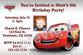 Cars Invitations Disney Pixar Personalized Party Invites