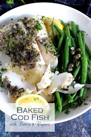 baked cod fish with lemon and capers