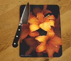 Orange Tiger Lily Cutting Board Fl